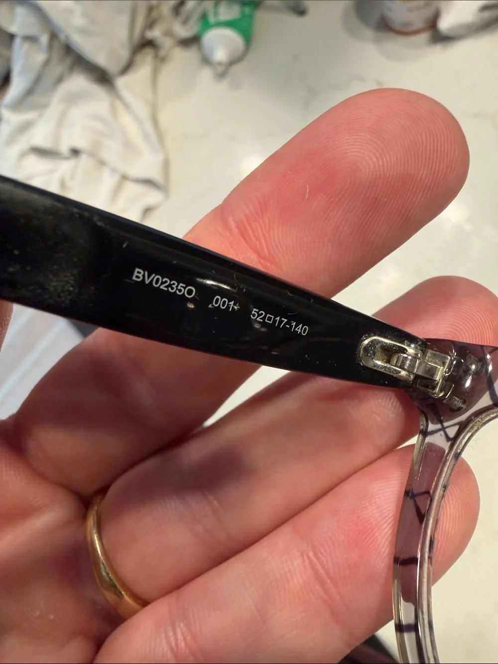 Bottega Veneta Translucent Taupe Geometric Cat-Eye Glasses